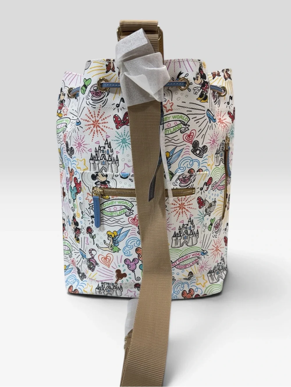 Disney Parks Sketch Dooney & Bourke Pickleball Racket Sling Bag New with Tags